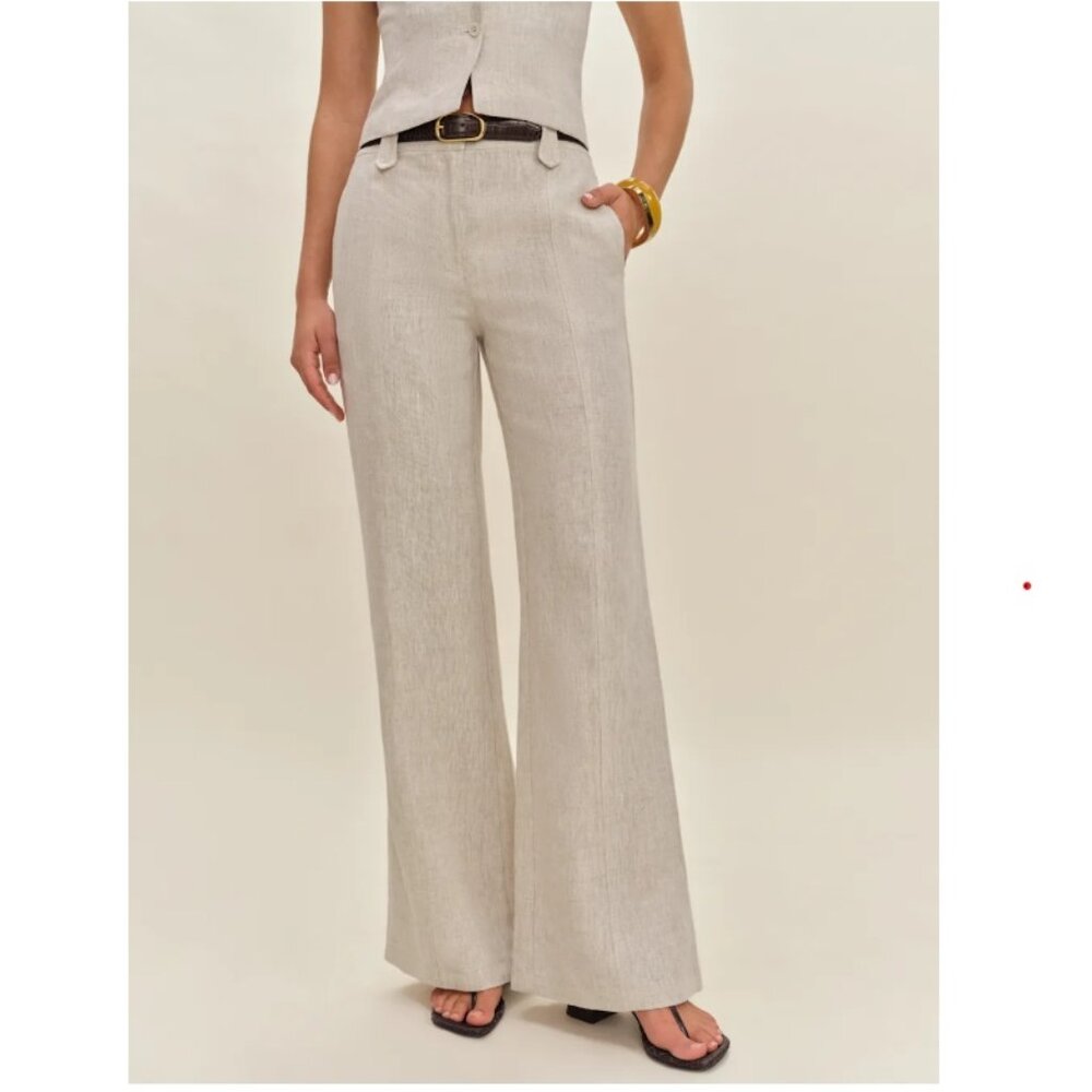 NWT Astrid Linen Mid Rise Pant - Size 6